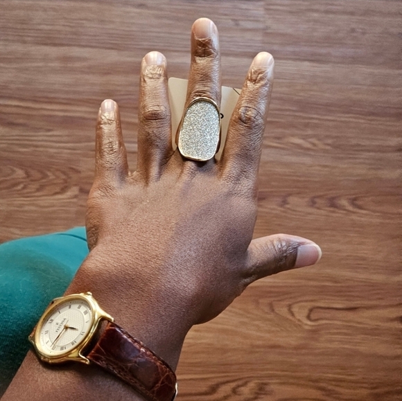 ALDO BRITEPIX GOLD SILVER GLITTER RING - Picture 1 of 7